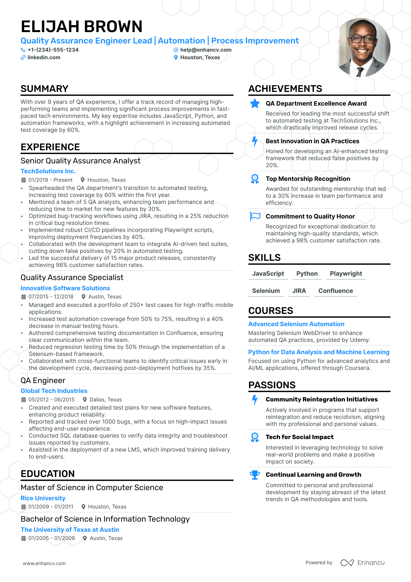 Quality Assurance Manager resume example