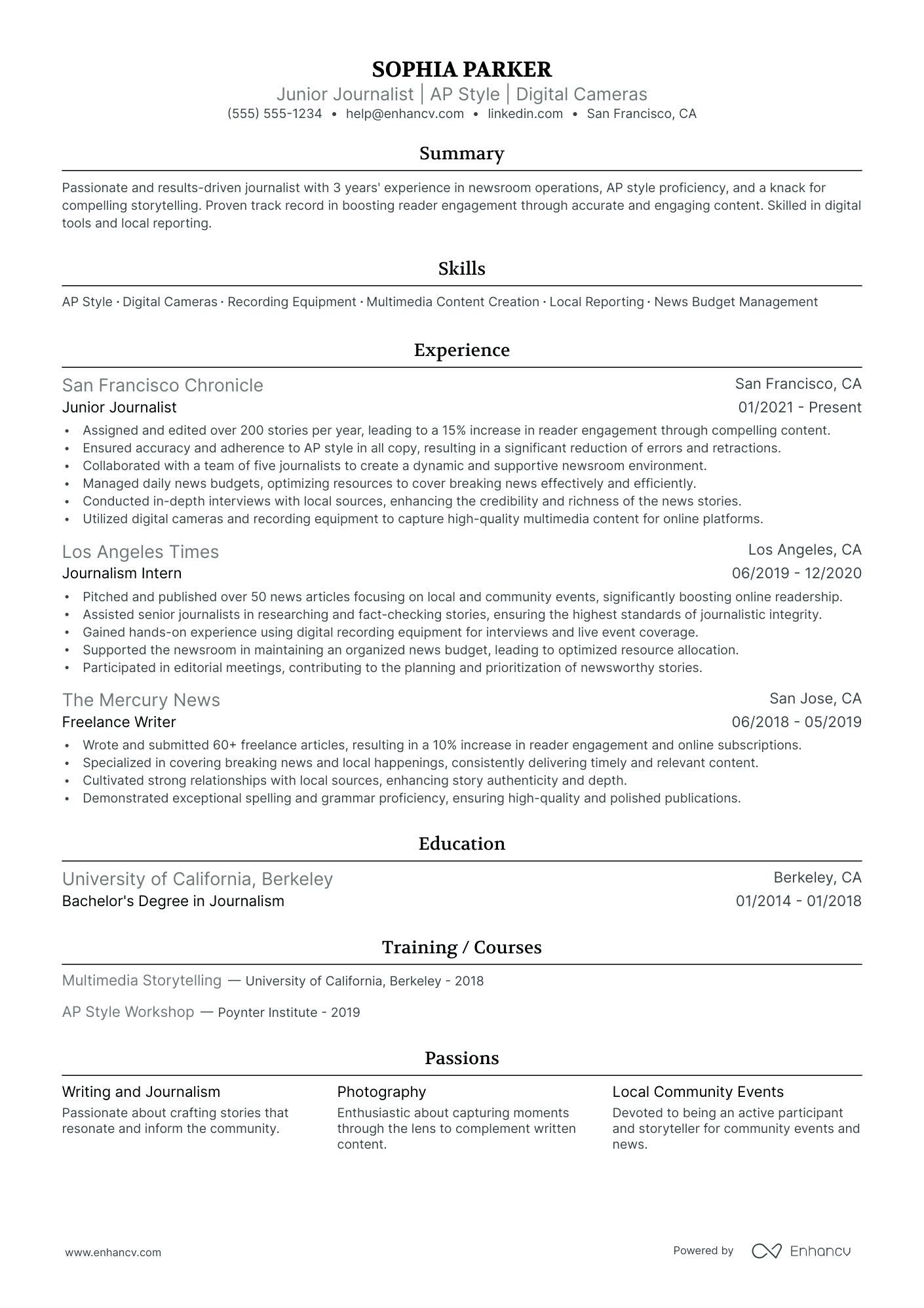 News Editor resume example