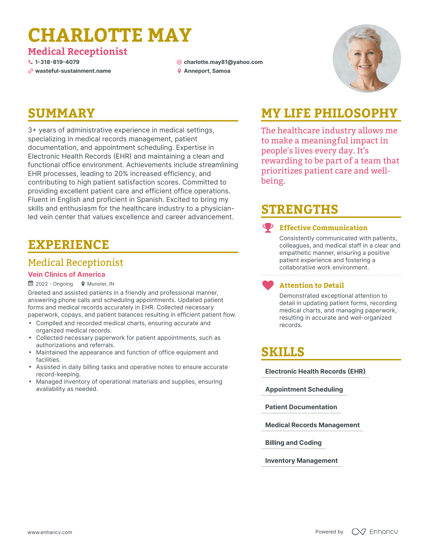 3 Medical Receptionist Resume Examples How To Guide For 2024   Image 