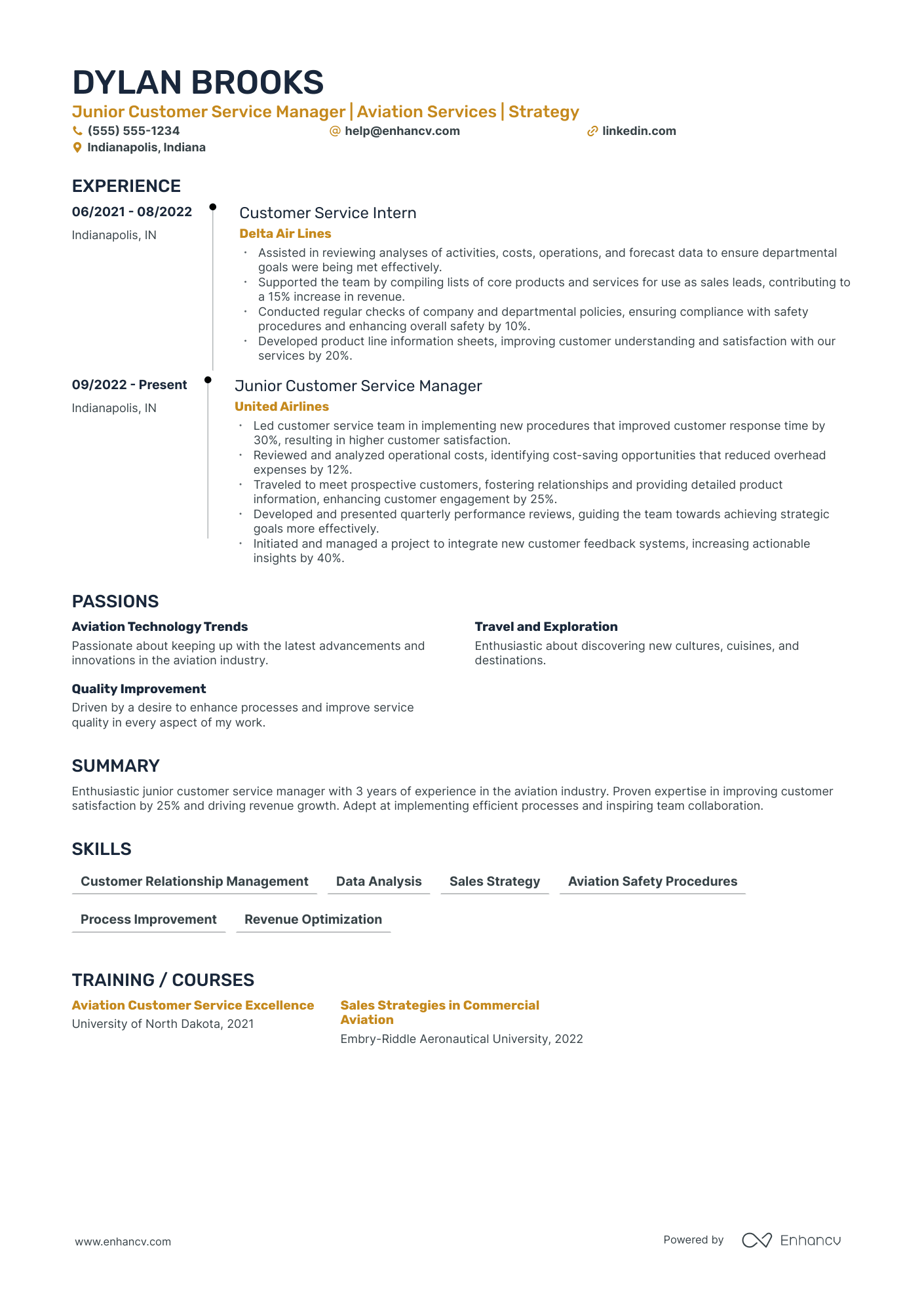 Customer Account Manager resume example