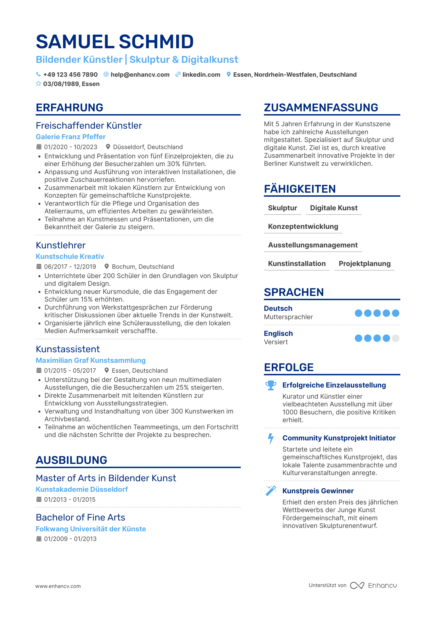 Künstler CV