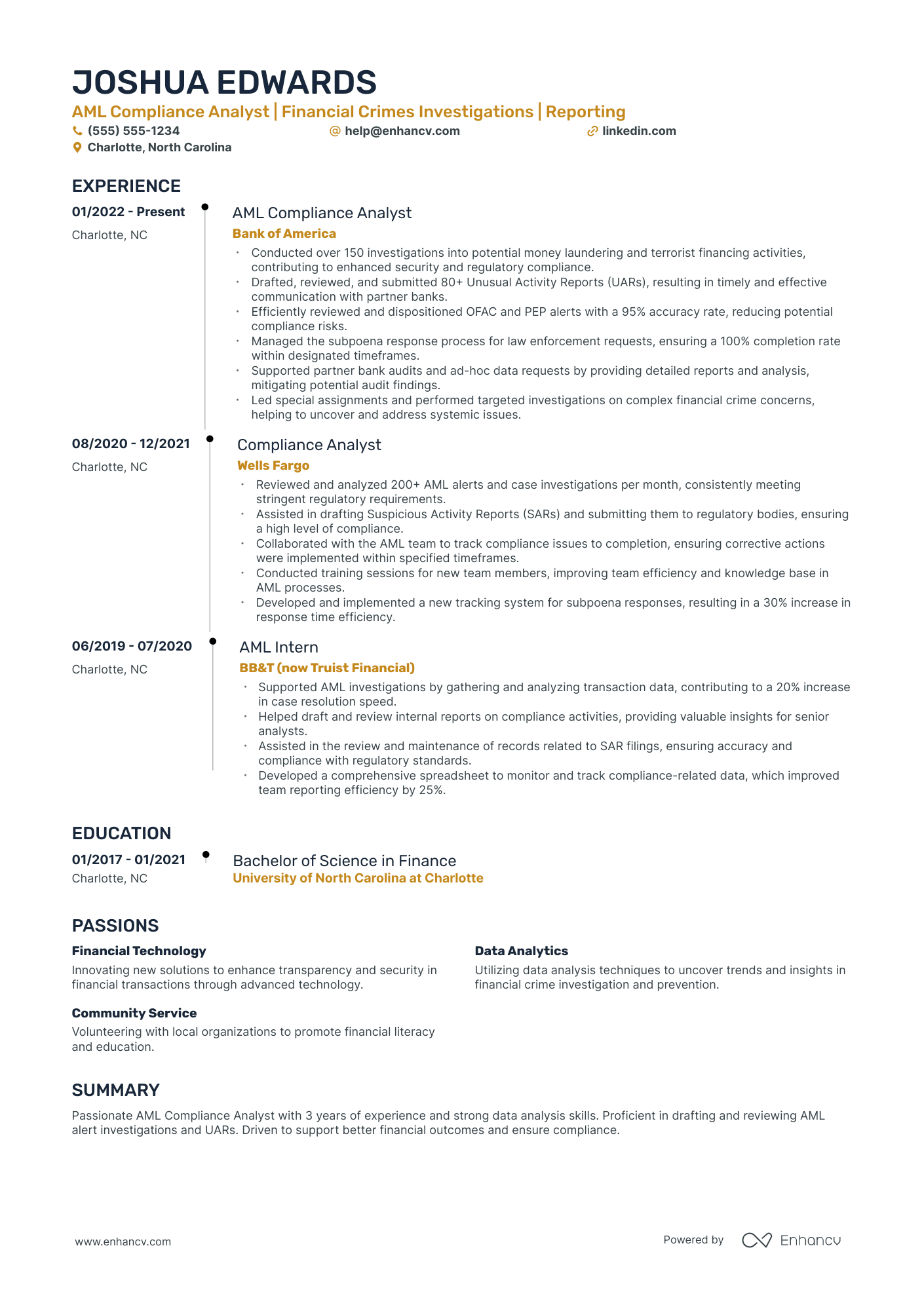 AML Compliance Analyst Resume Example Resume Example