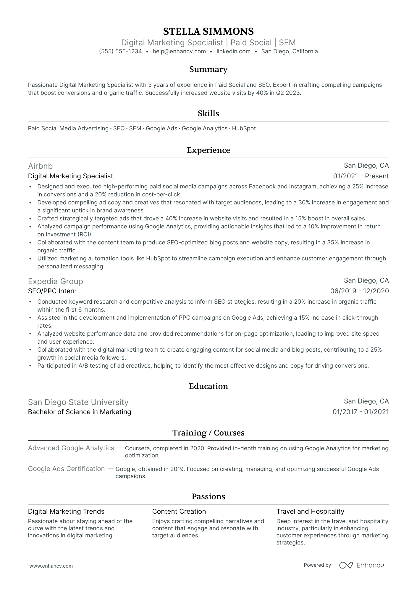 Lead Digital Marketing Specialist Resume Example Resume Example