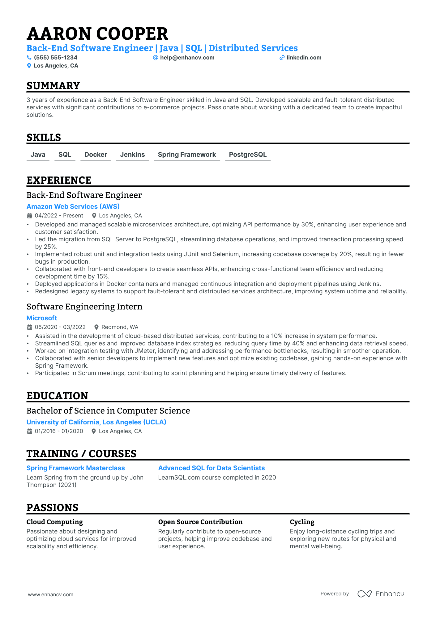 Backend Systems Developer resume example