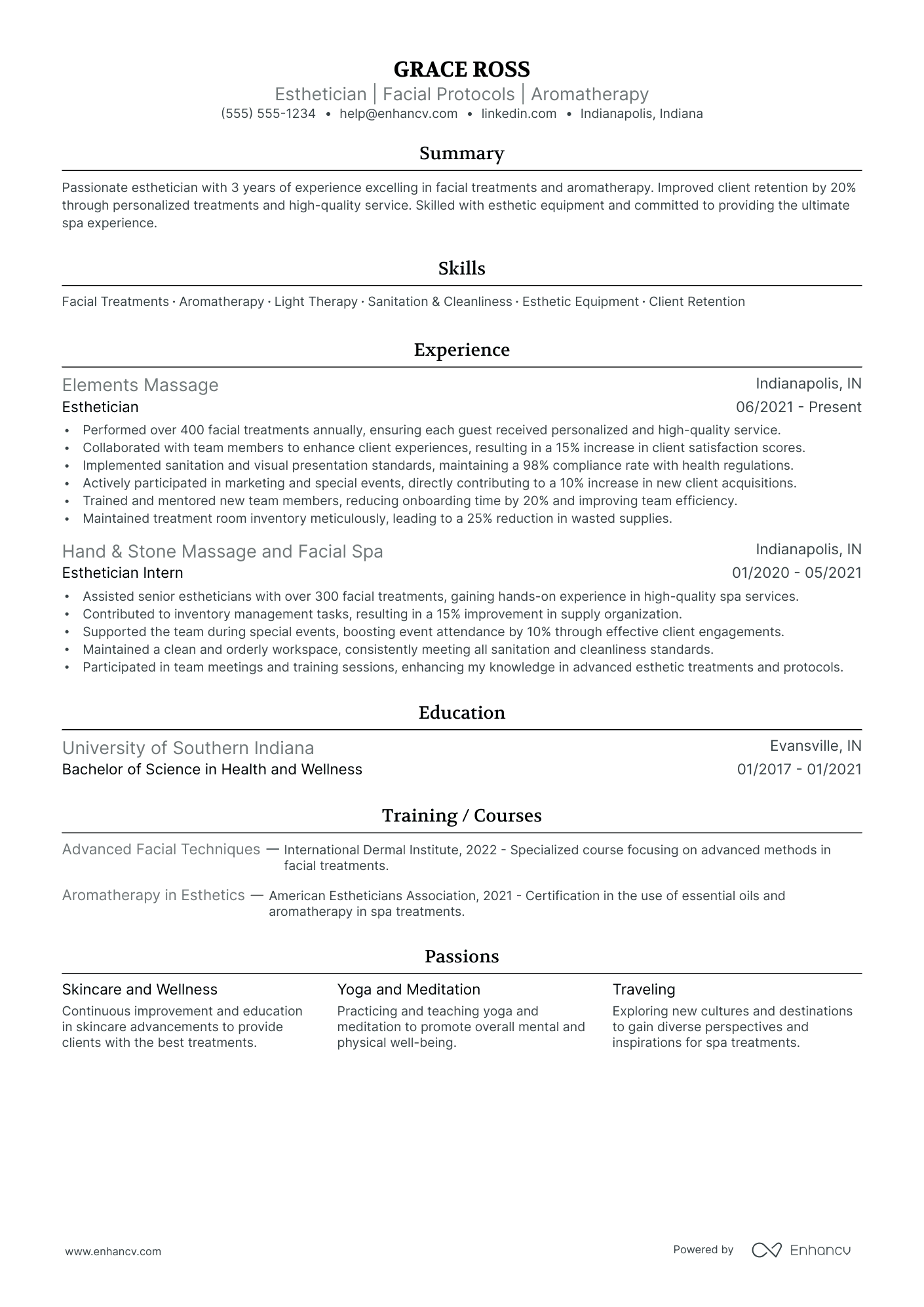 Esthetician Assistant resume example