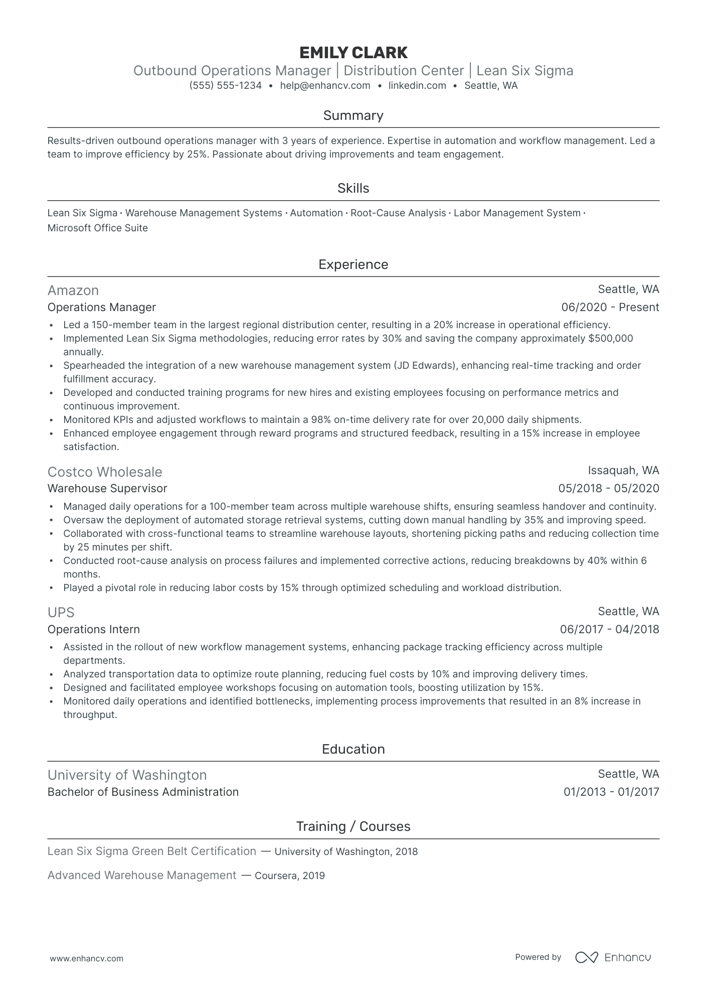 Senior Operations Manager Resume Example Resume Example