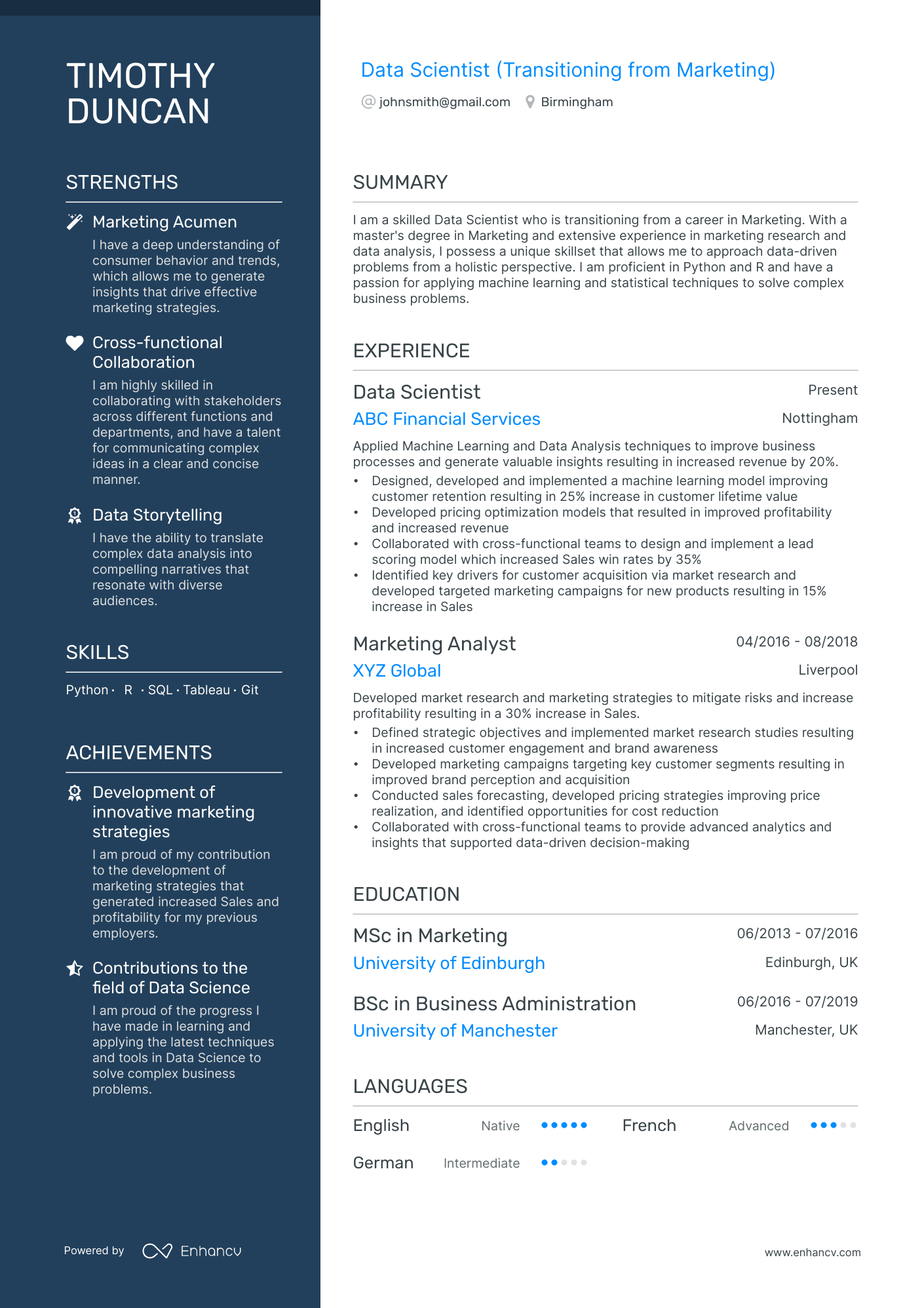 3 Data Scientist CV Examples for 2024