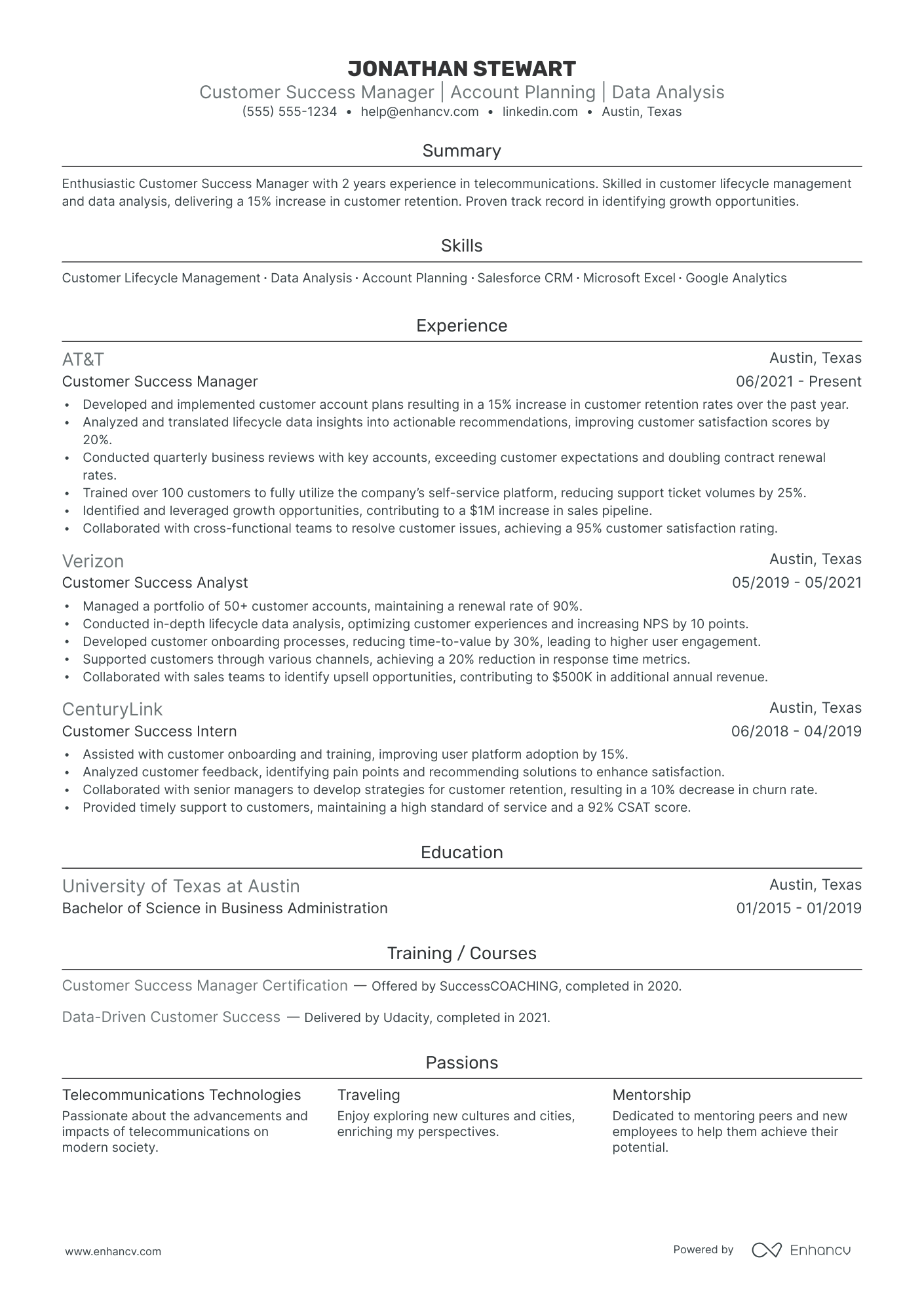 Director of Customer Success Management resume example