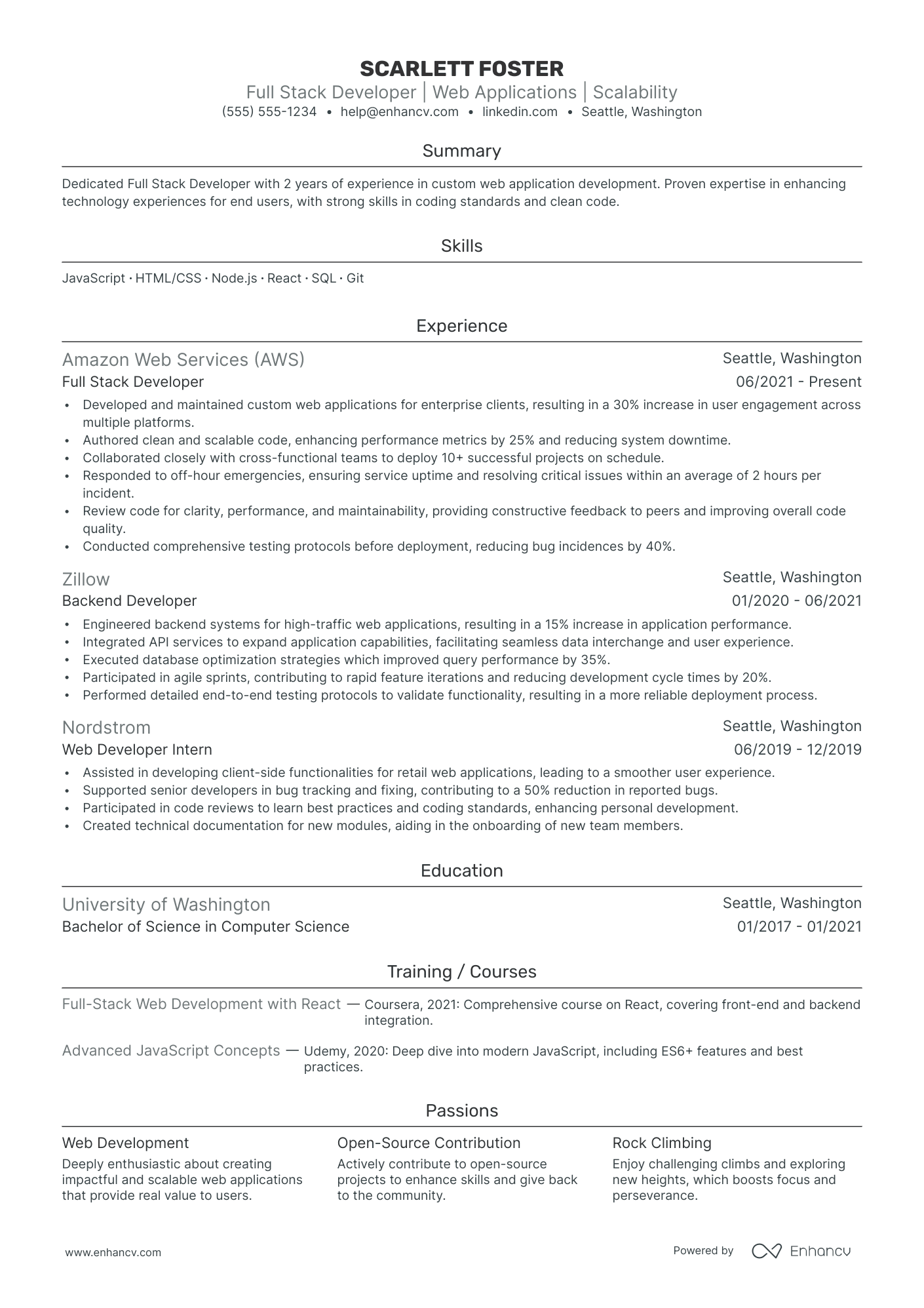 Full Stack PHP Developer Resume Example Resume Example