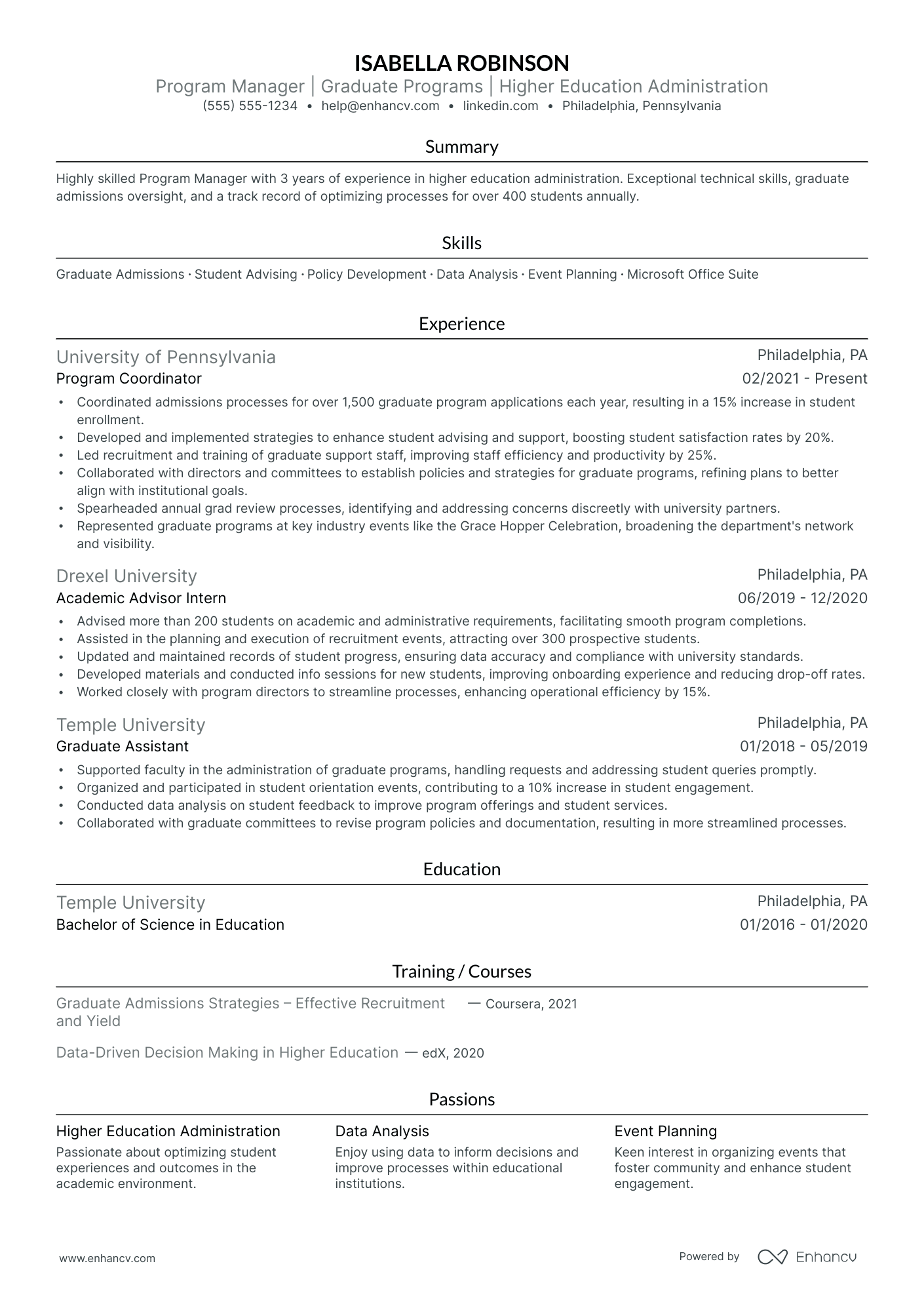 Computer Science Manager resume example