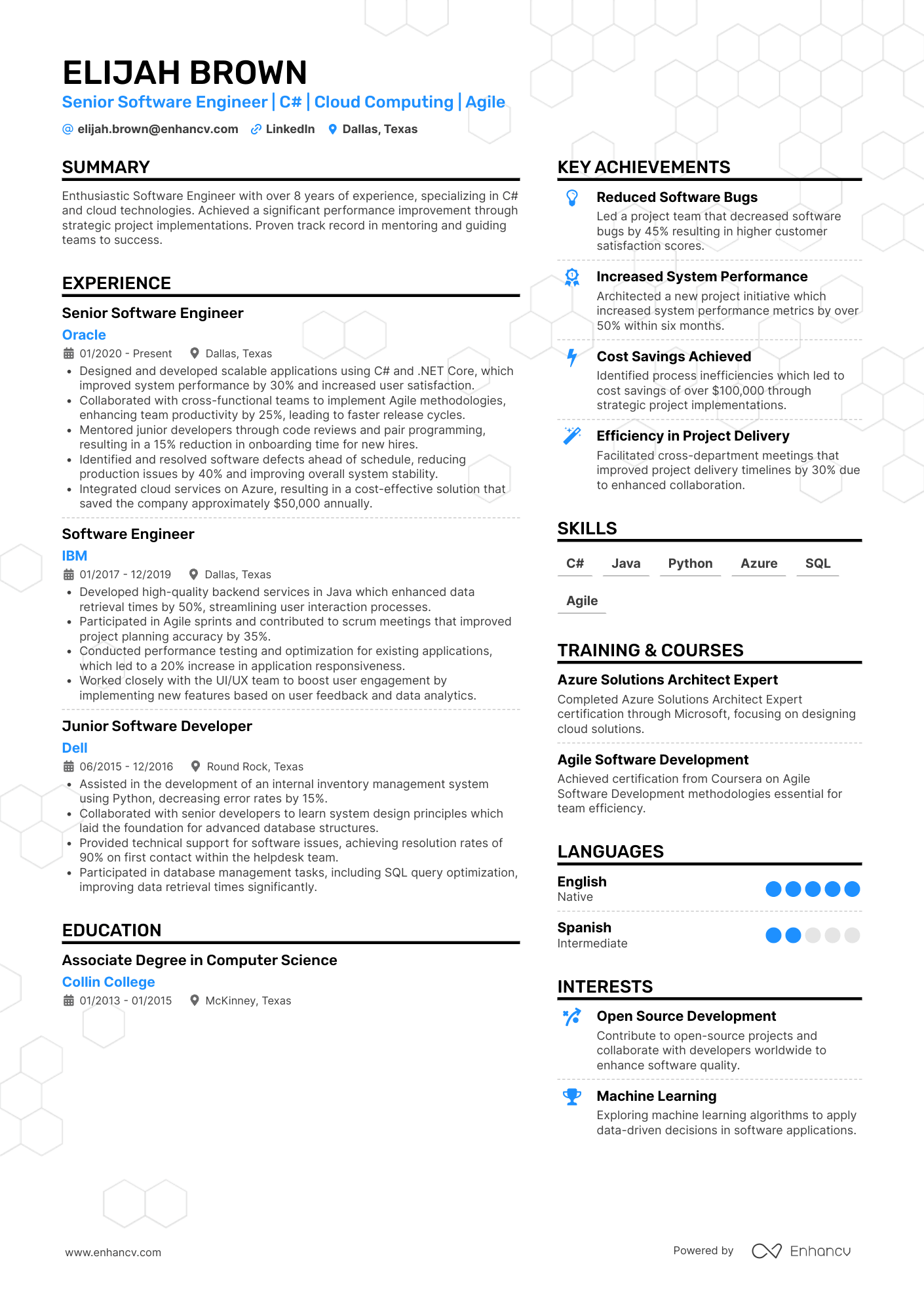 faang resume example