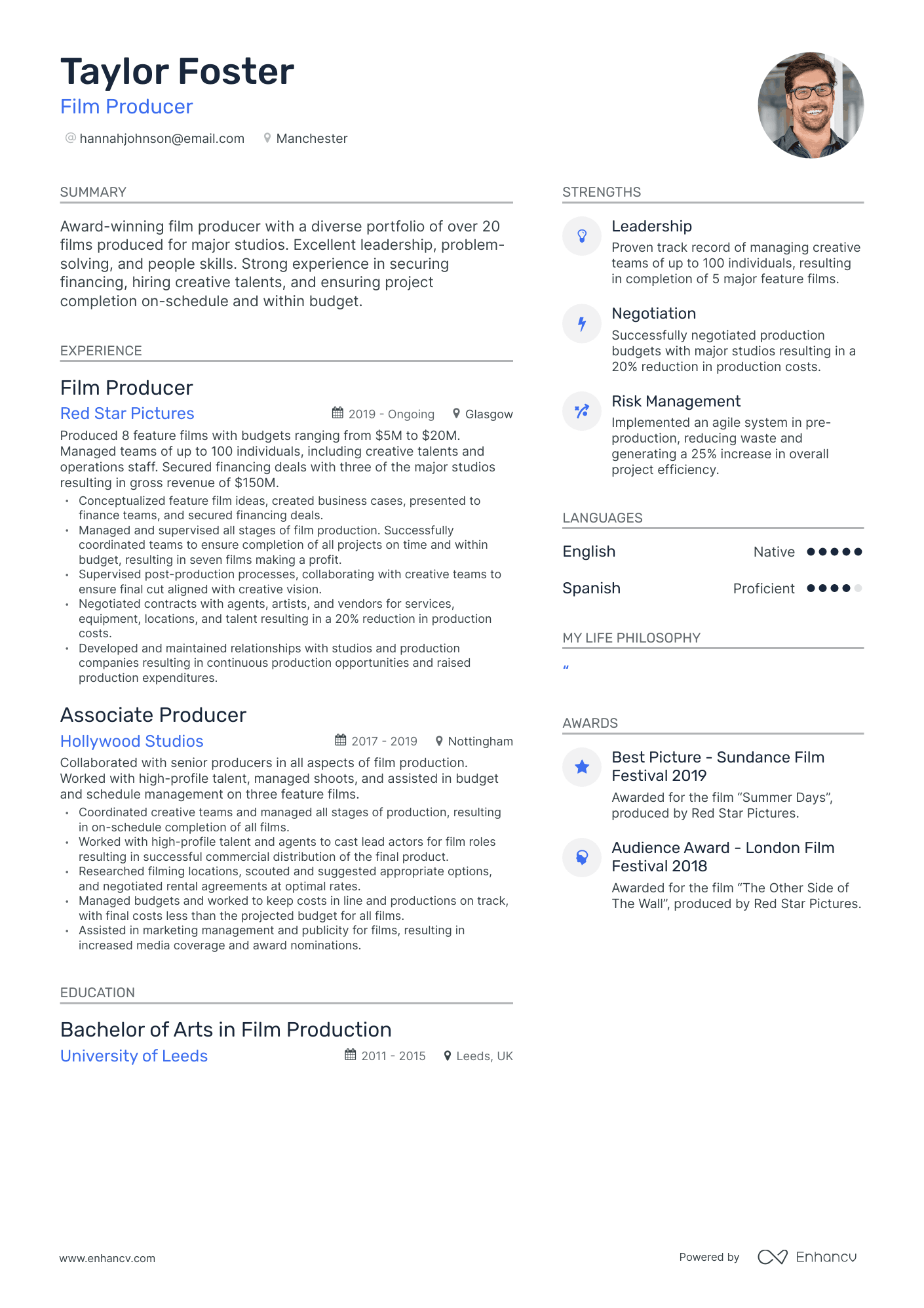 3 Film CV Examples for 2023