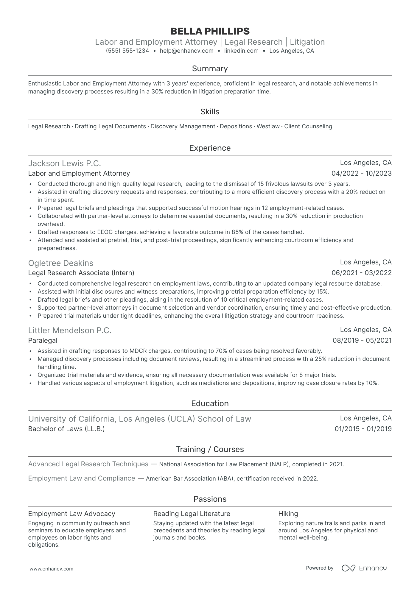 Labor and Employment Lawyer Resume Example Resume Example