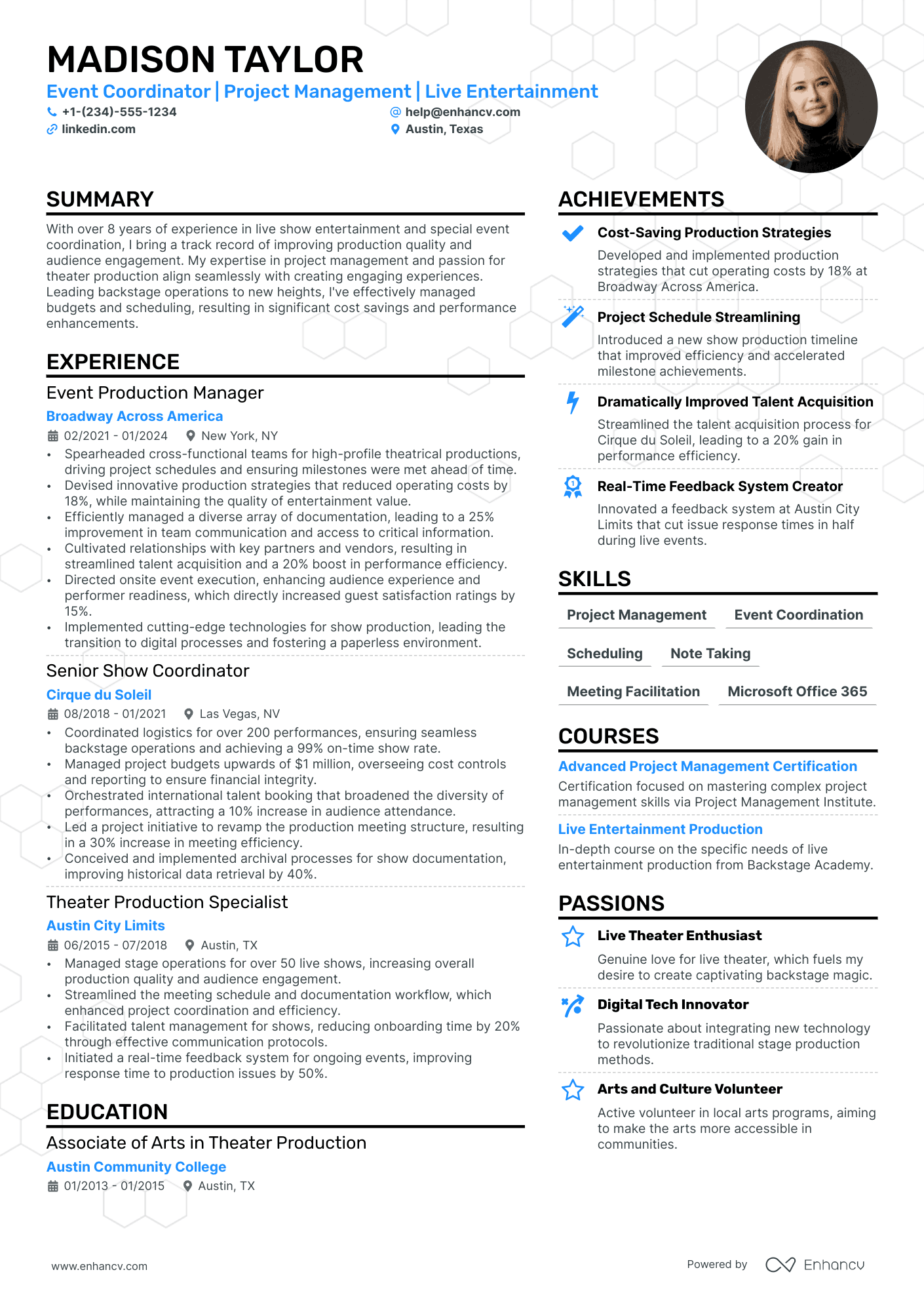 Production Assistant resume example