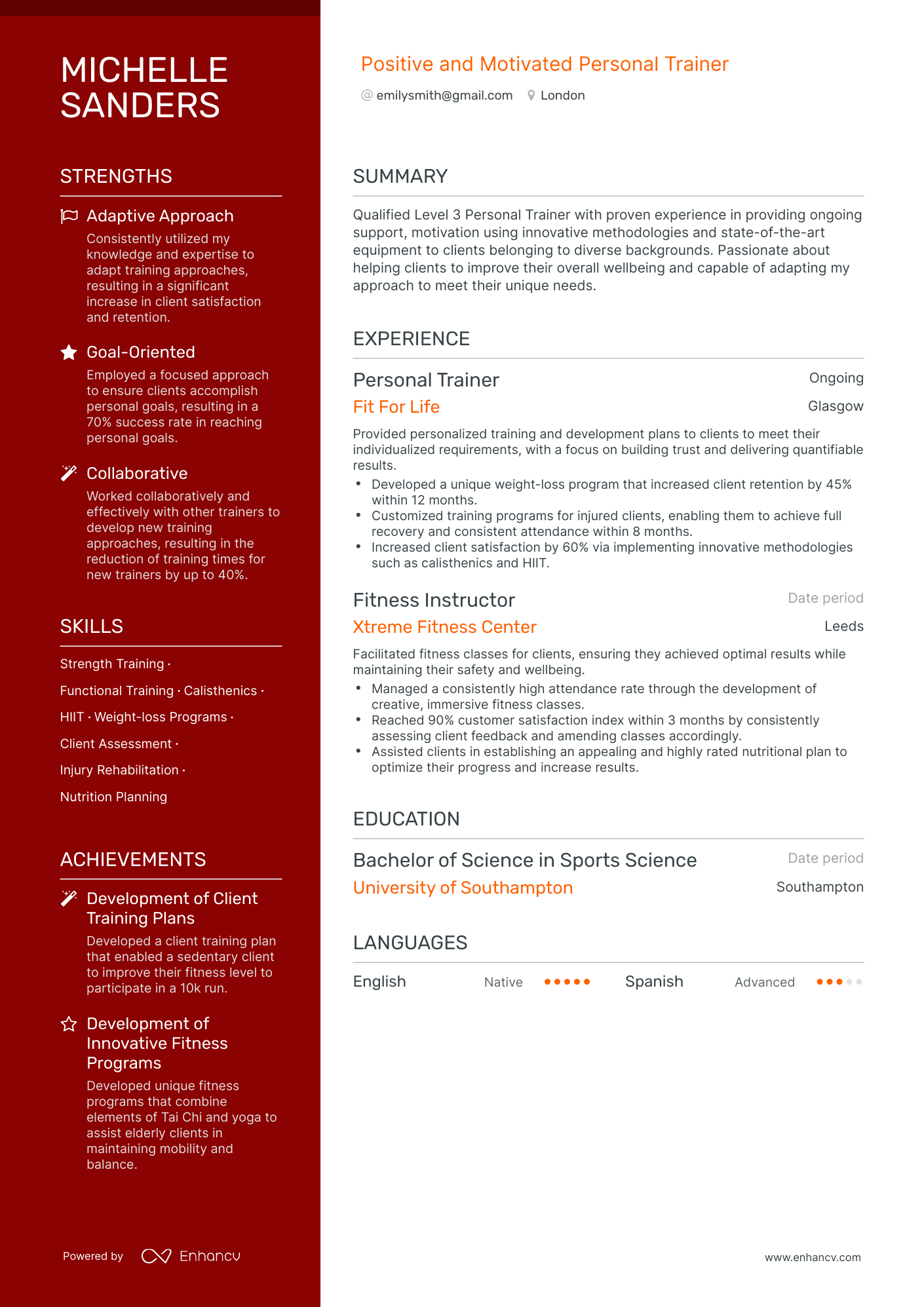 3 Personal Trainer CV Examples for 2023