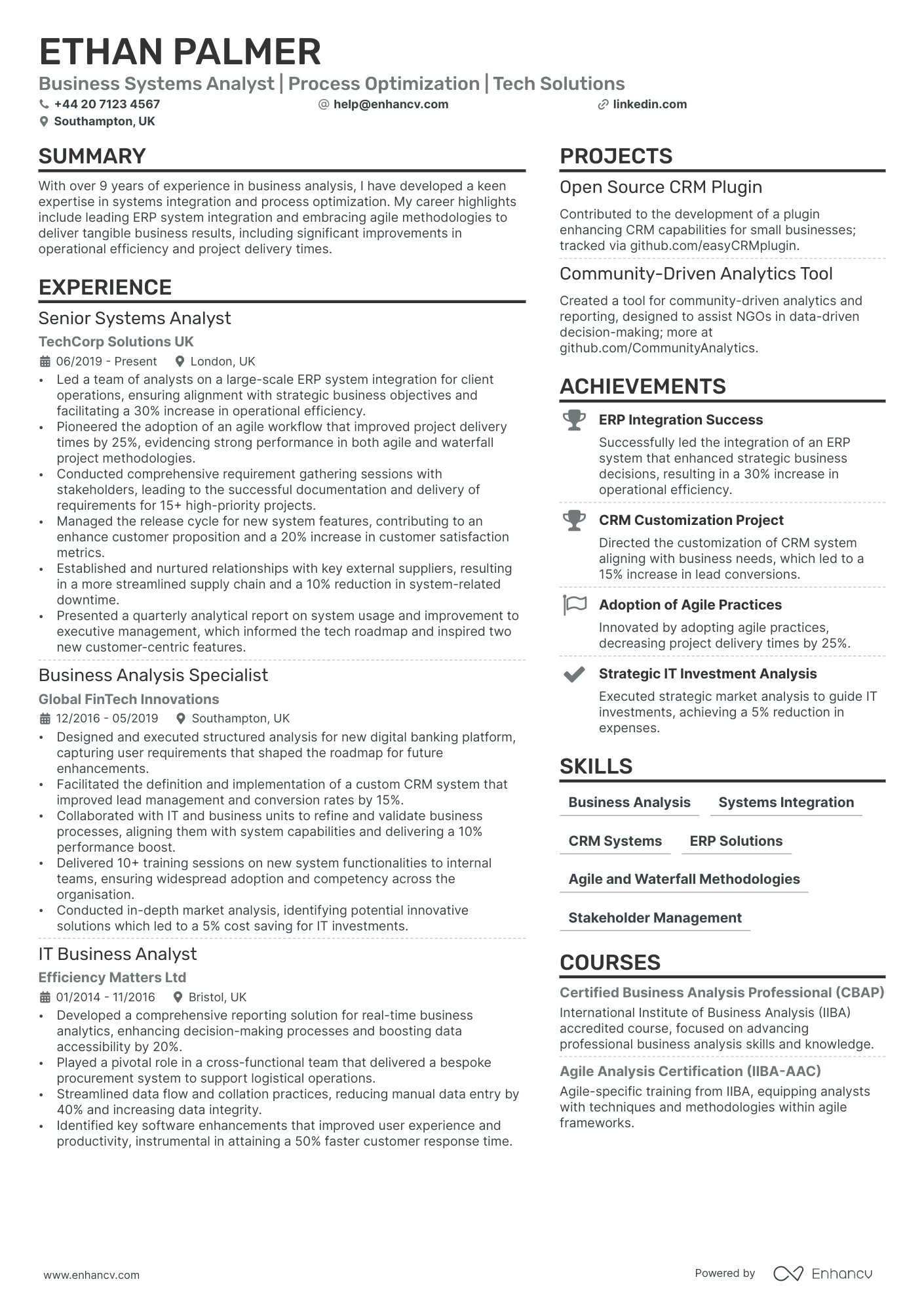System Analyst CV Examples Guide For 2024