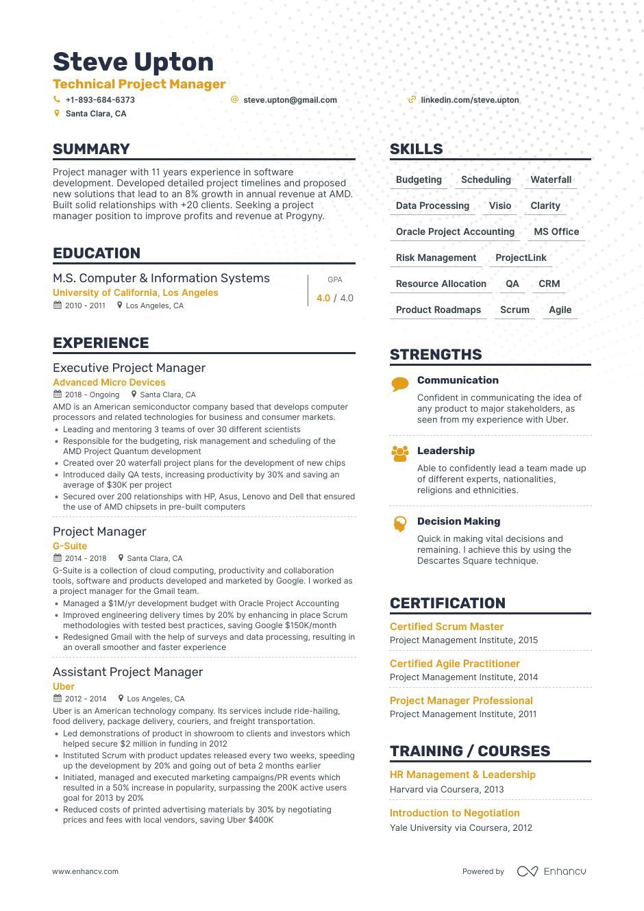 4 Job Winning Project Manager Resume Examples In 22 Layout Skills Keywords Job Description