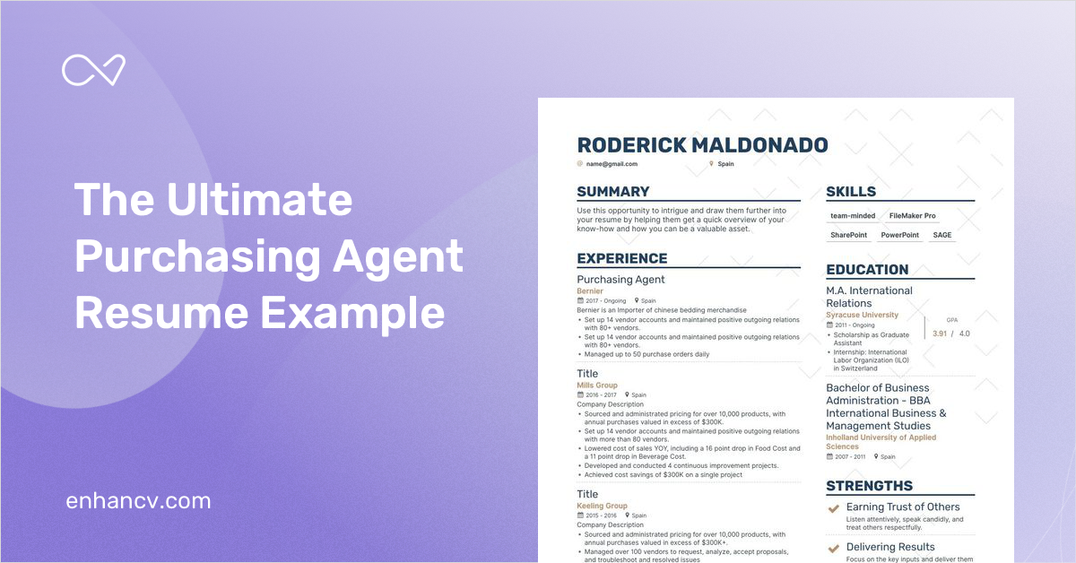 5 Purchasing Agent Resume Examples Guide For 2024   Purchasing Agent Fc7f2ad63b 