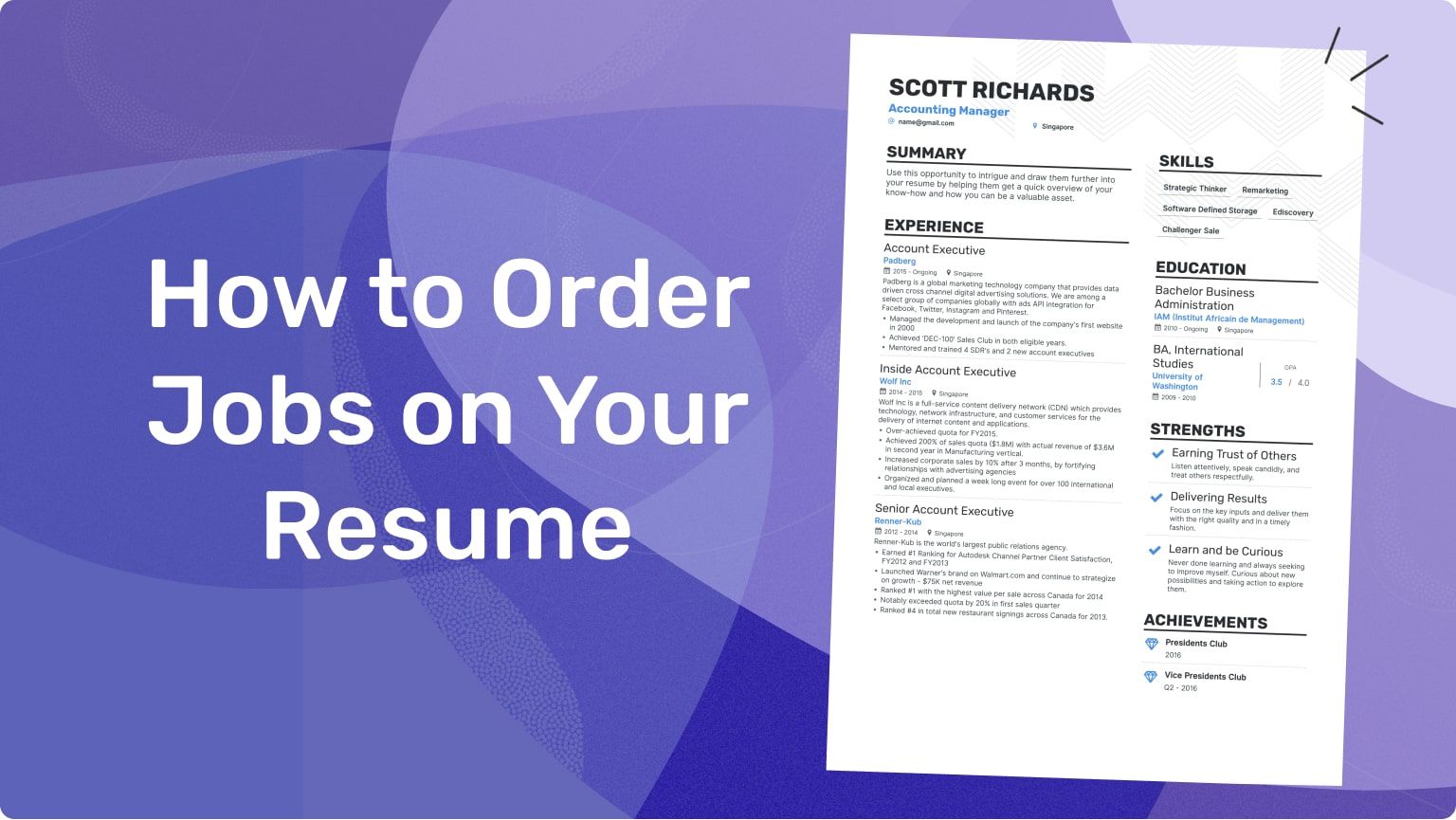 Resume Order of Jobs – How Do You Structure It? | Enhancv
