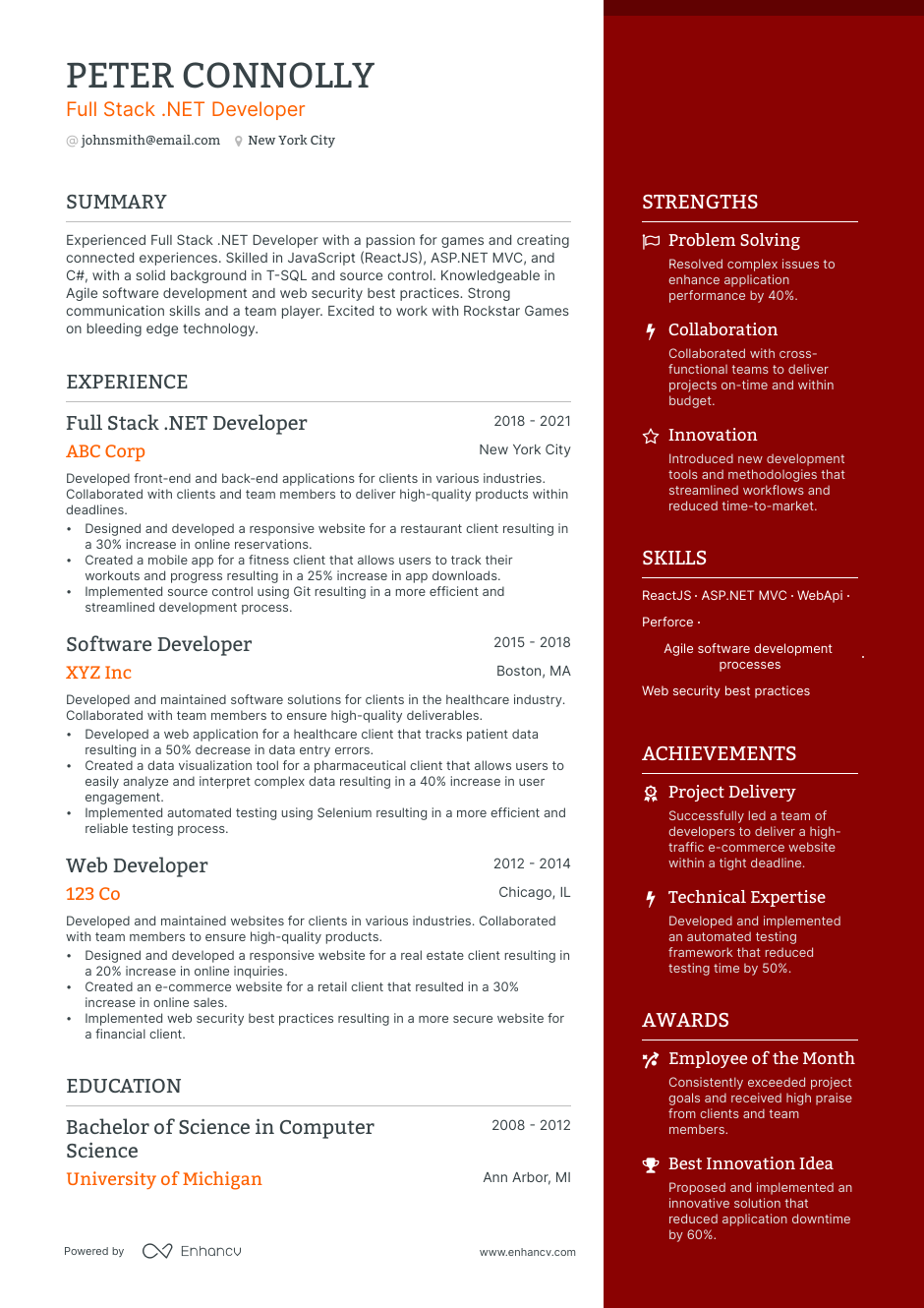 5 .Net Full Stack Developer Resume Examples & Guide for 2023