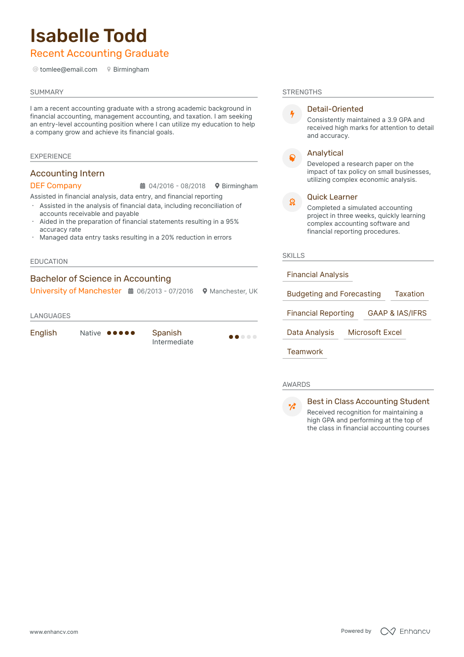 3 Accounting CV Examples For 2023   64805c33e45af8930a0d975a Cv 