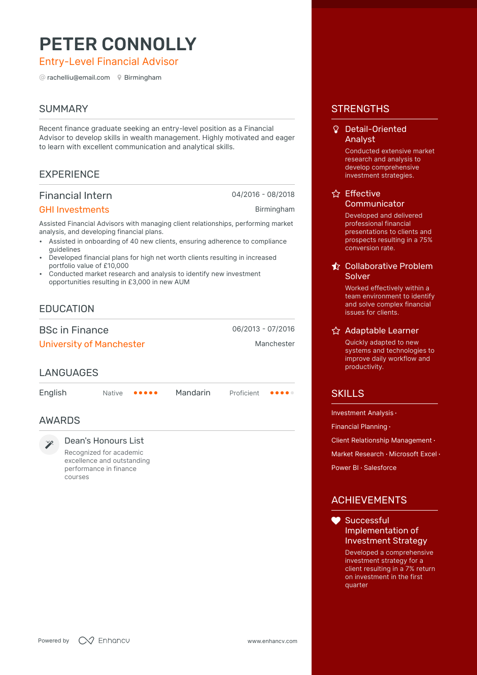 3 Financial Advisor CV Examples for 2023