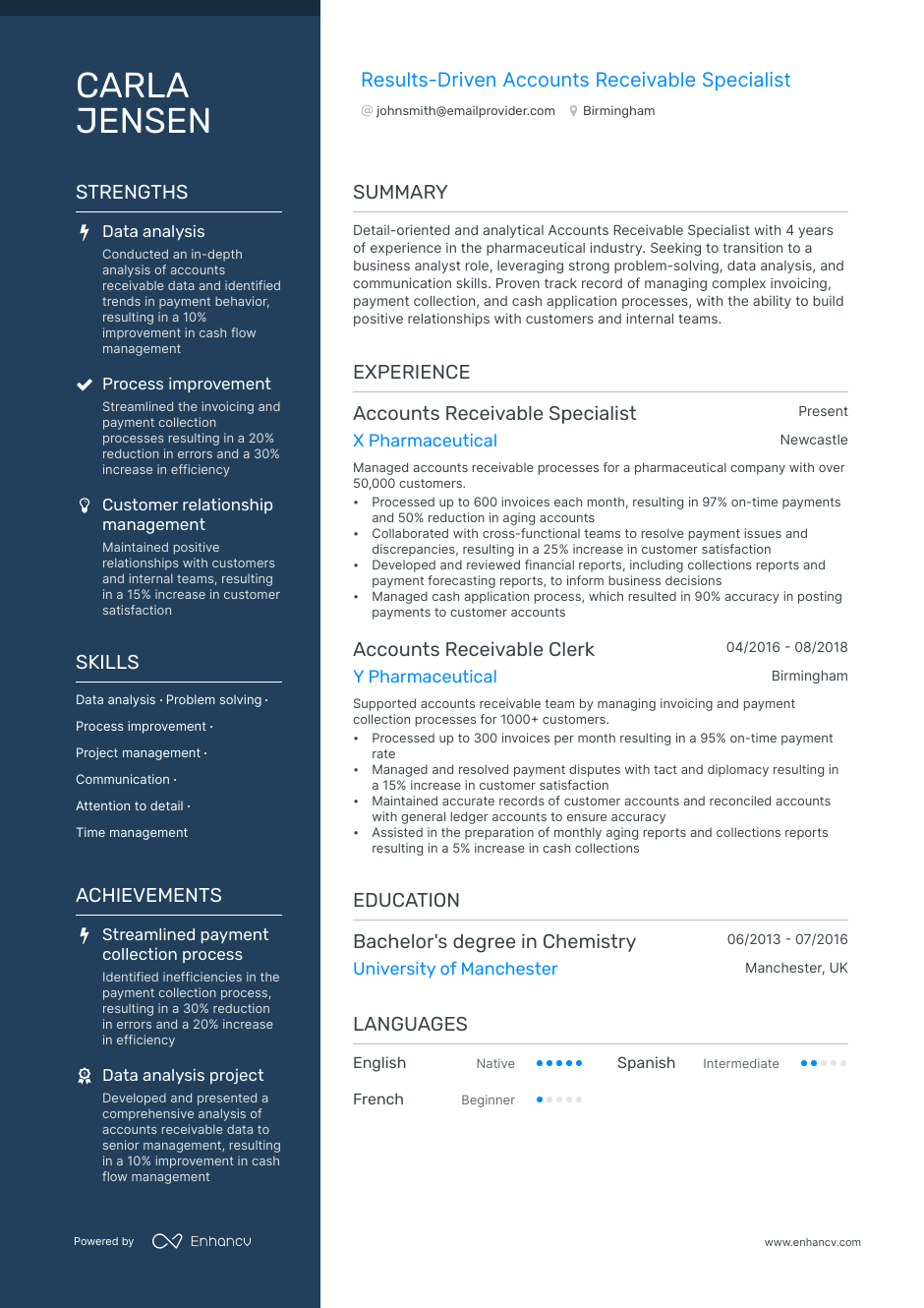 3 Accounts Receivable CV Examples for 2023