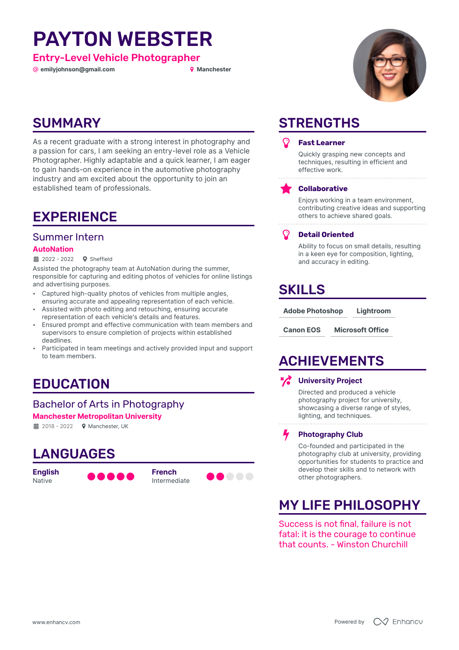 3 Photographer CV Examples For 2023