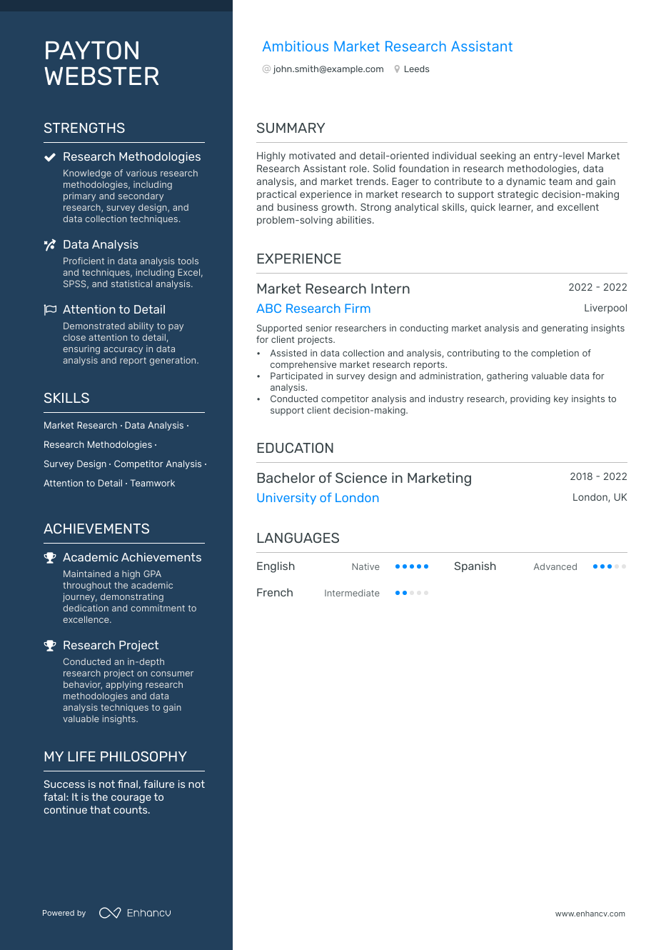 3 Market Research CV Examples for 2023