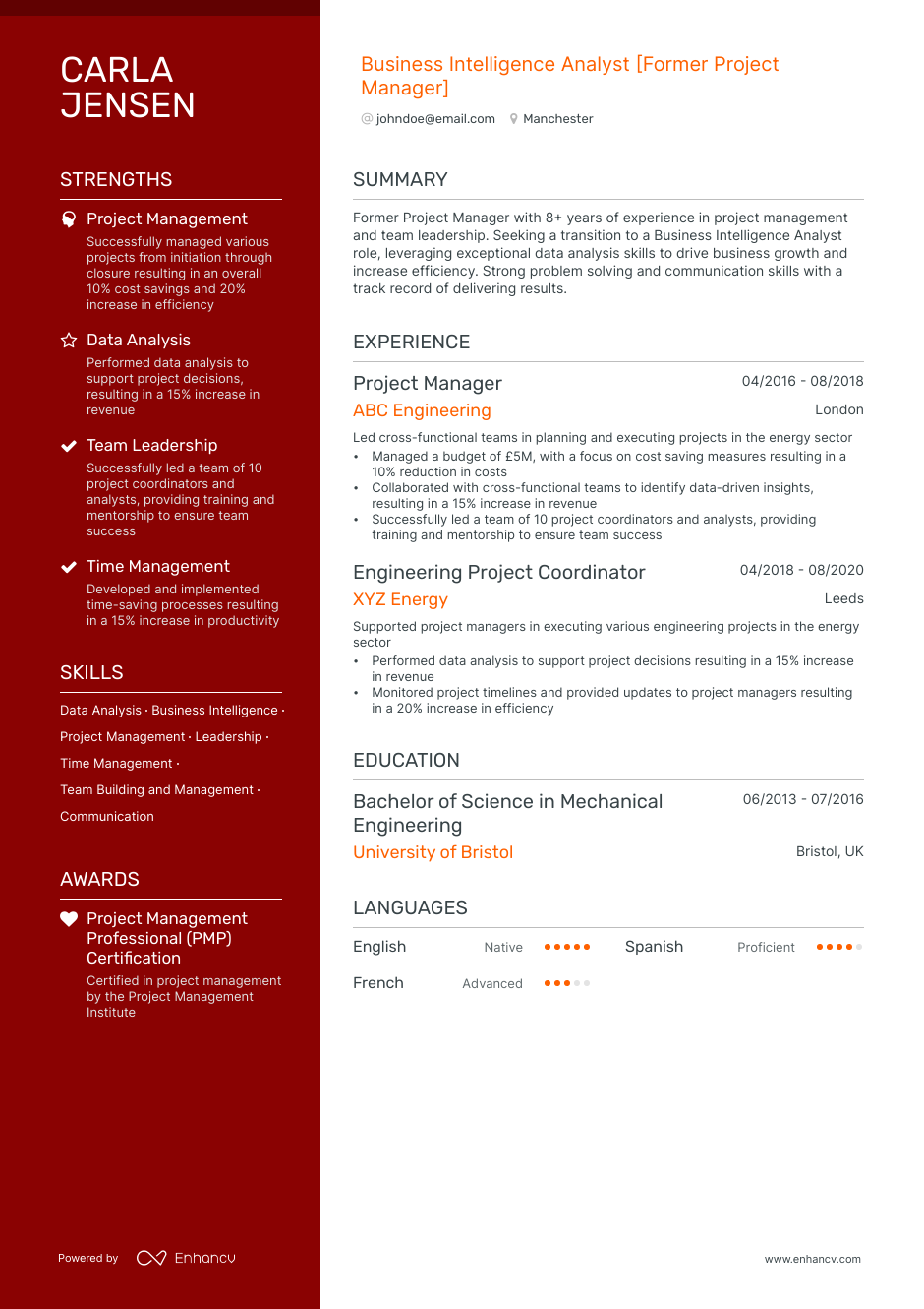 3 Business Intelligence CV Examples for 2023