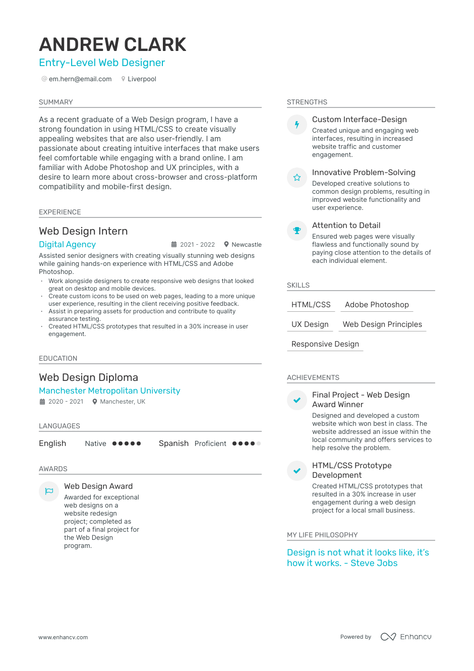 3 Web Designer CV Examples for 2023