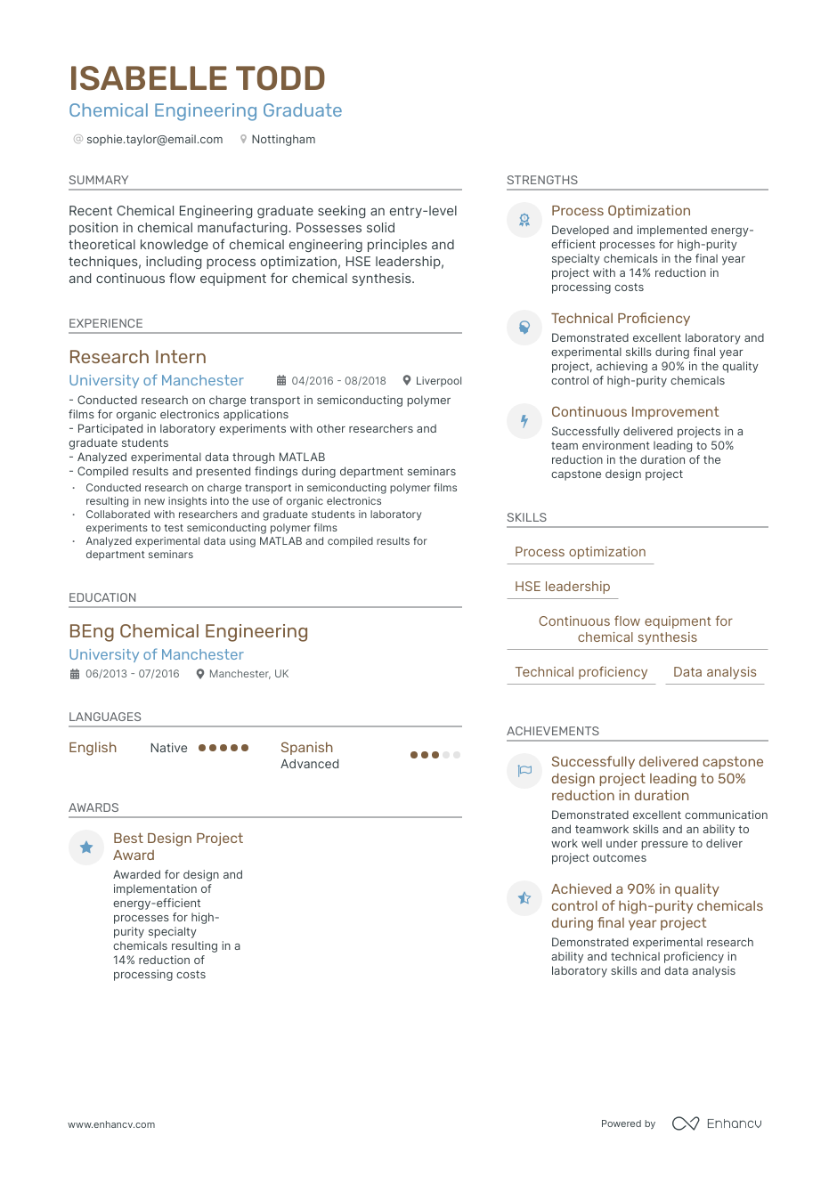 chemical engineering student personal statement