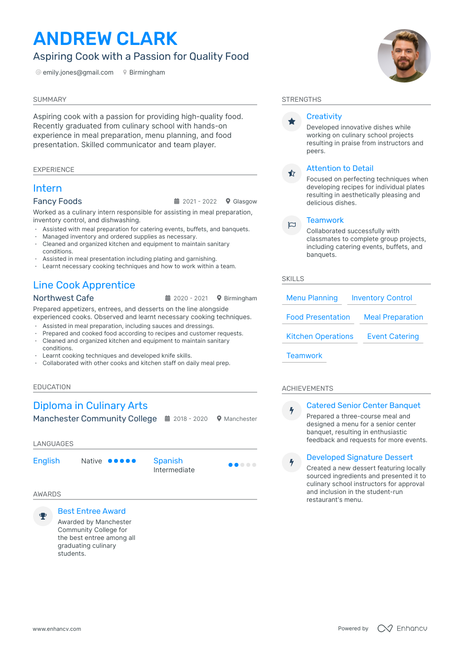 3 Cook CV Examples for 2023