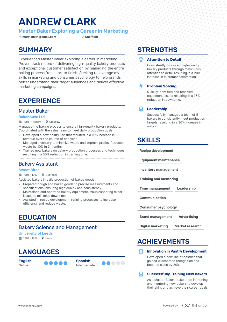 3 Baker CV Examples for 2023