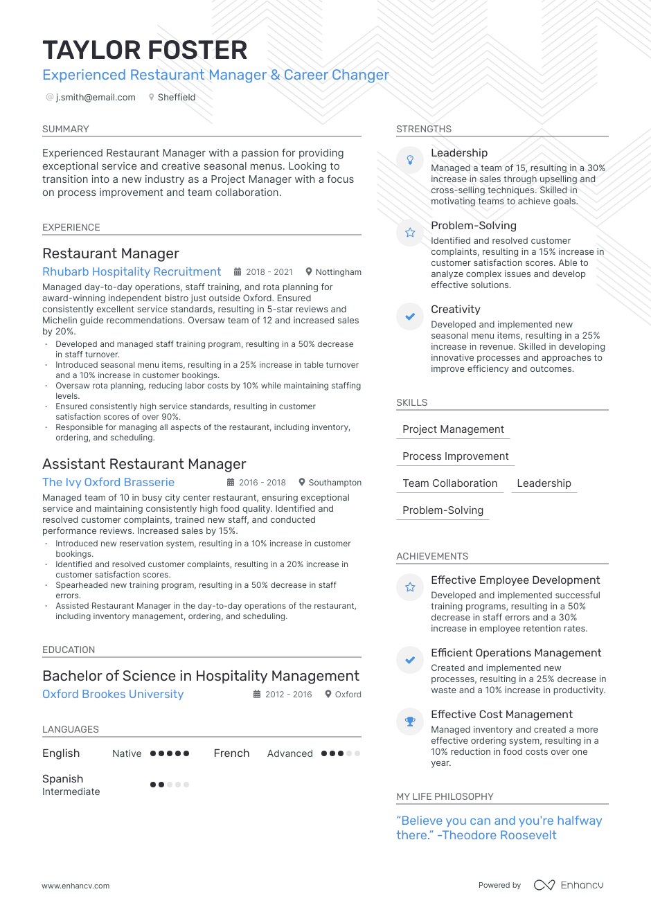 3 Restaurant CV Examples For 2023 3 Restaurant CV Examples For 2023