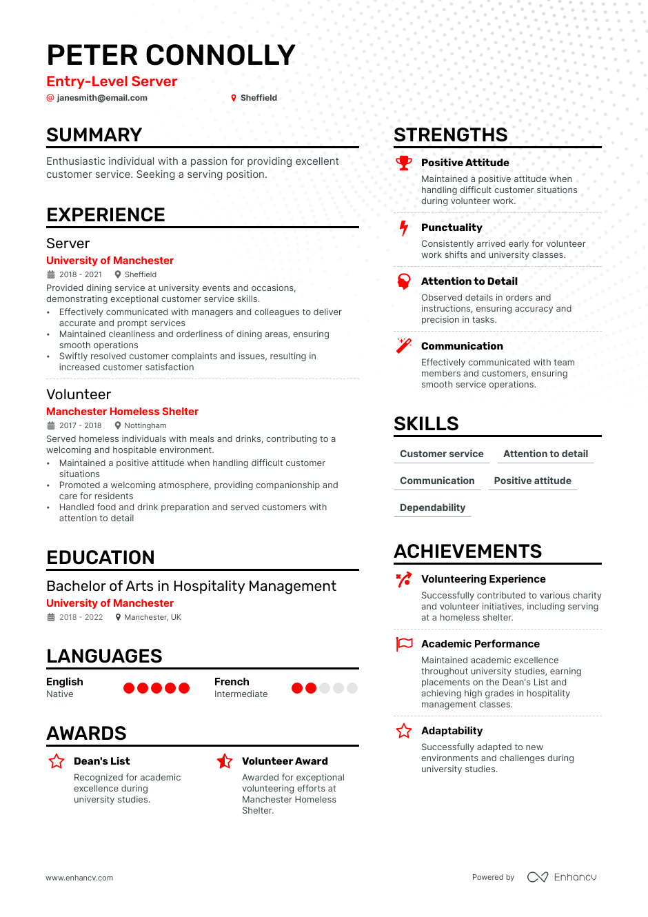 3 Server CV Examples for 2023