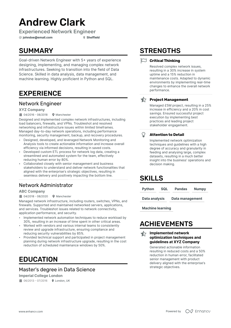 3 Network Engineer Cv Examples For 2023