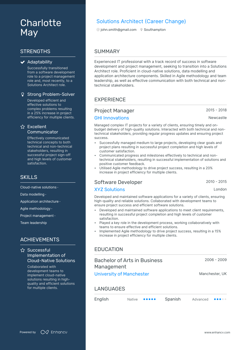 3 Solutions Architect CV Examples for 2023