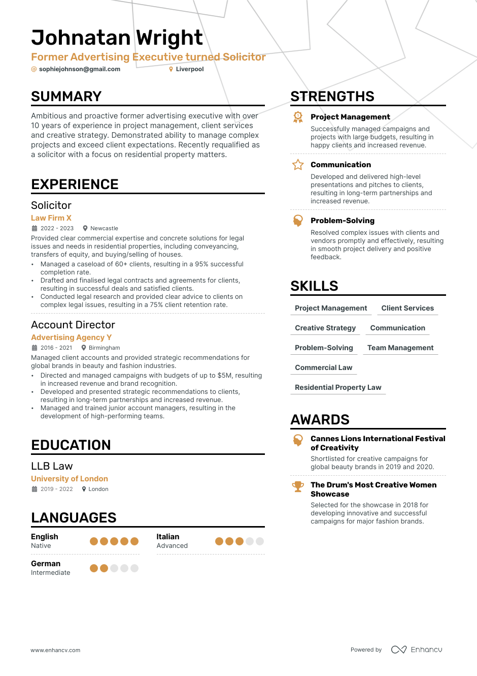 3 Solicitor CV Examples For 2023