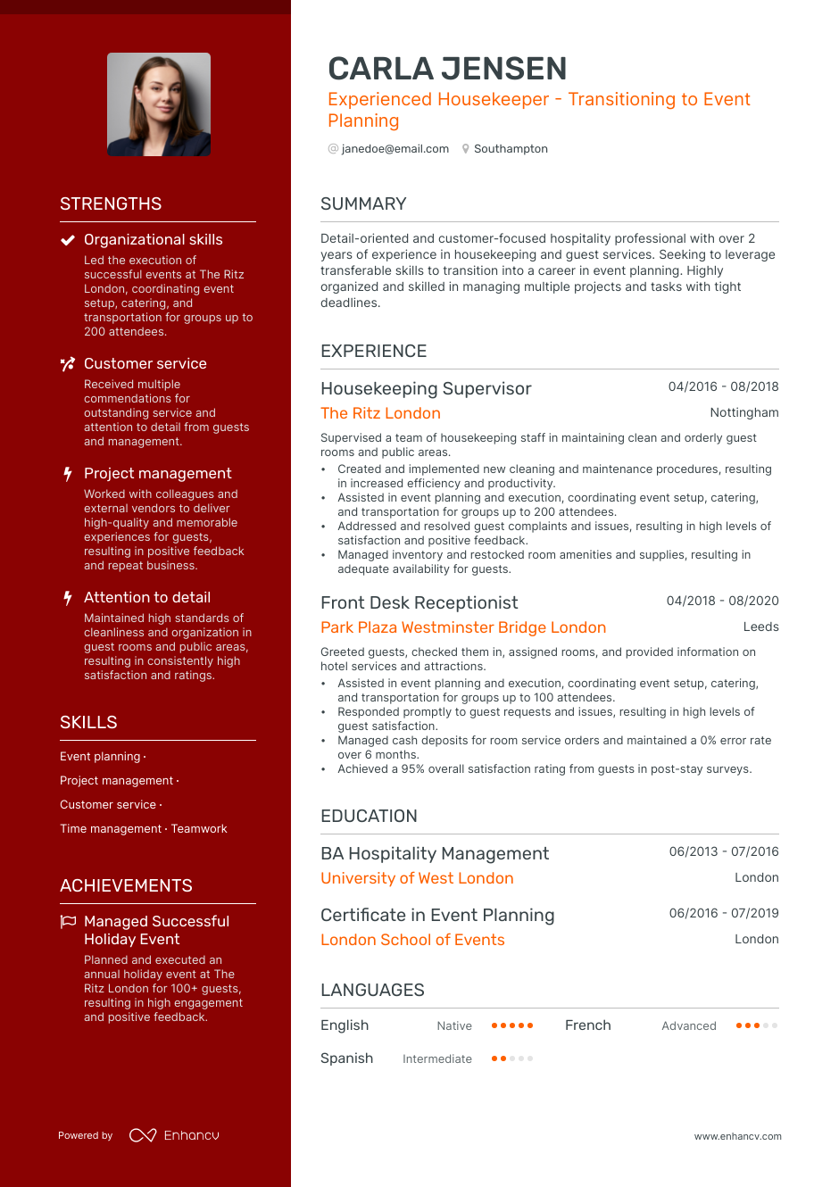 3 Housekeeper CV Examples For 2023