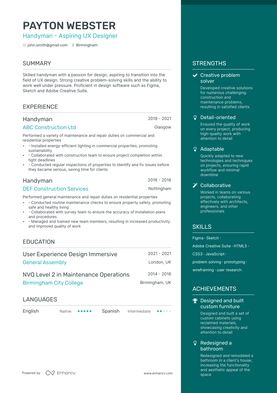 3 Handyman CV Examples for 2023