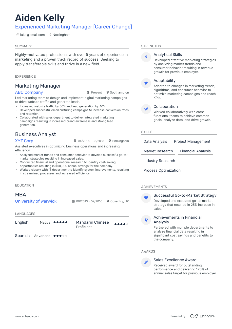 3 Marketing Manager CV Examples For 2023   64805cdbe45af8930a0d9af5 Cv 