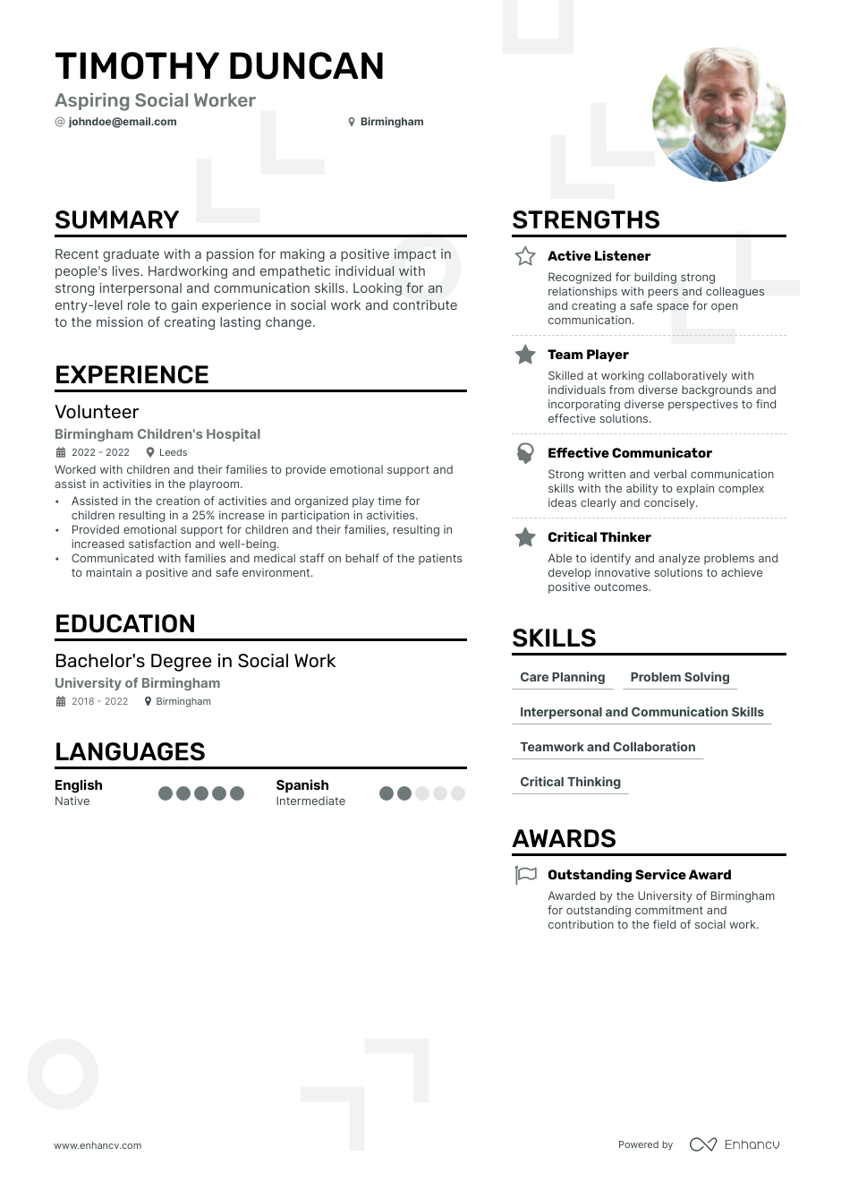 entry level social work resume examples