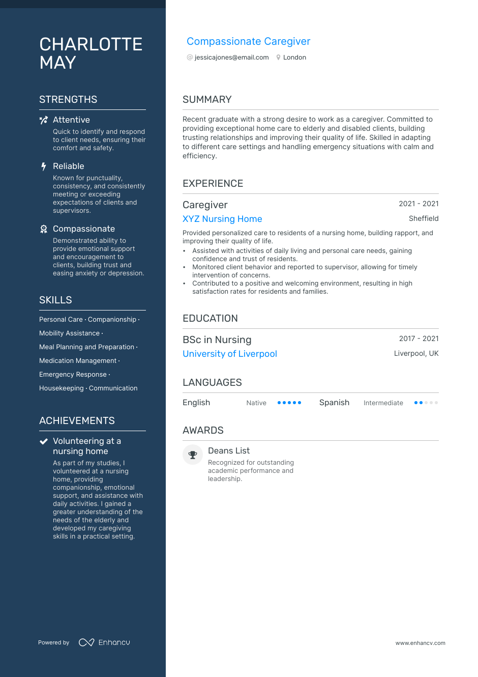 3 Caregiver CV Examples For 2023