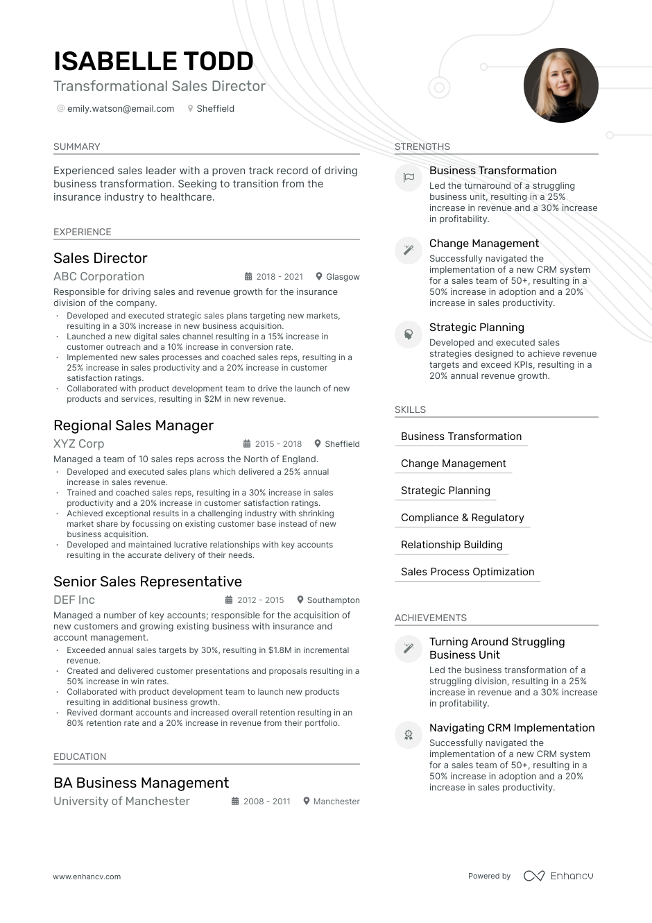 3 Sales Director CV Examples For 2023