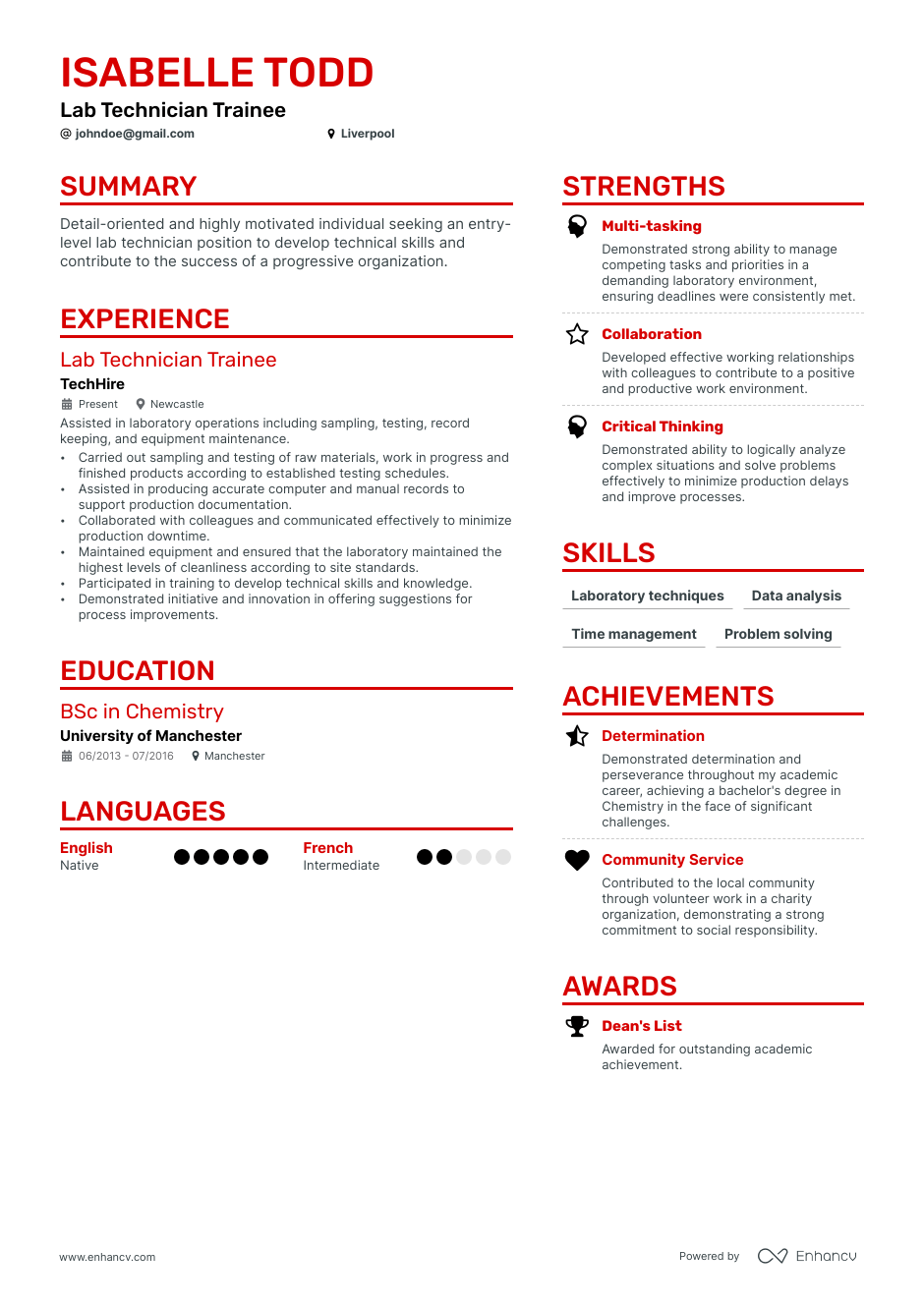 3 Lab Assistant CV Examples for 2023