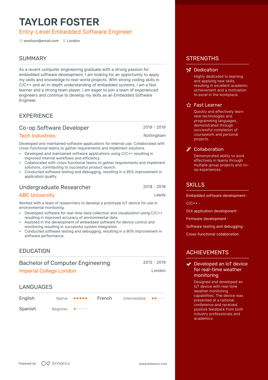 3 Embedded Software Engineer CV Examples for 2023