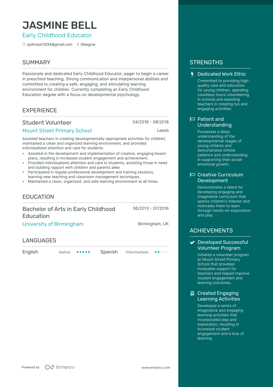 3 Preschool Teacher CV Examples for 2023