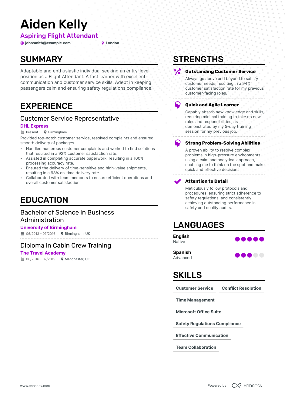 3 Flight Attendant CV Examples For 2023