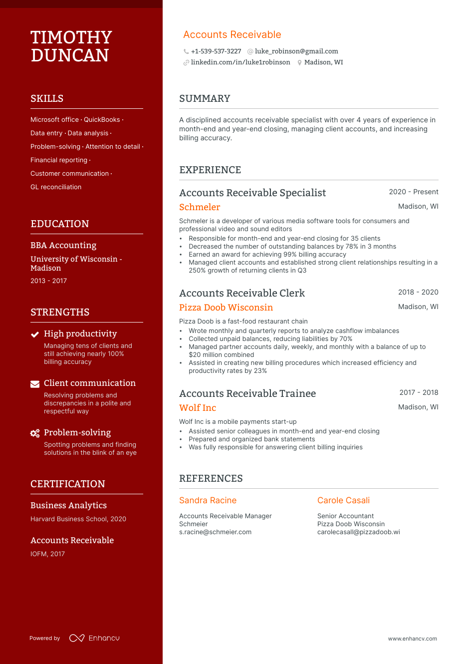 5 Accounts Receivable Resume Examples Guide For 2023   Accounts Receivable Resume Resume 